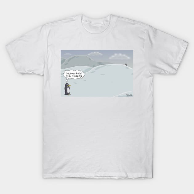 Penguin Self Isolate T-Shirt by macccc8